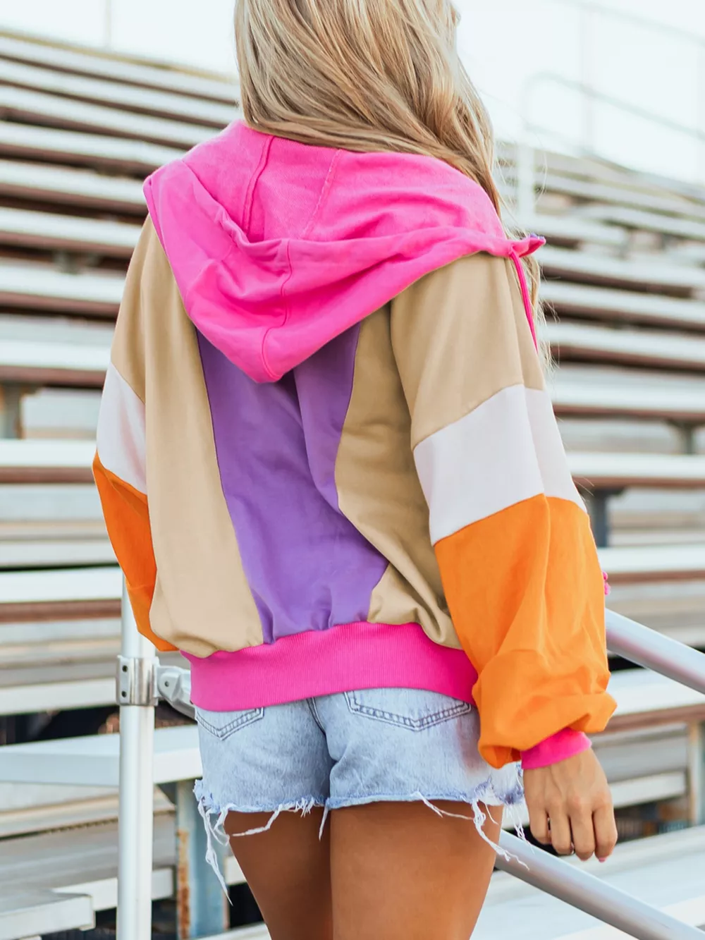 Color Block Zip-Up Hoodie, image 4