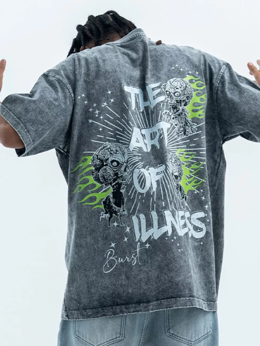 Men's Skull Graphic Round Neck Tee, image 2