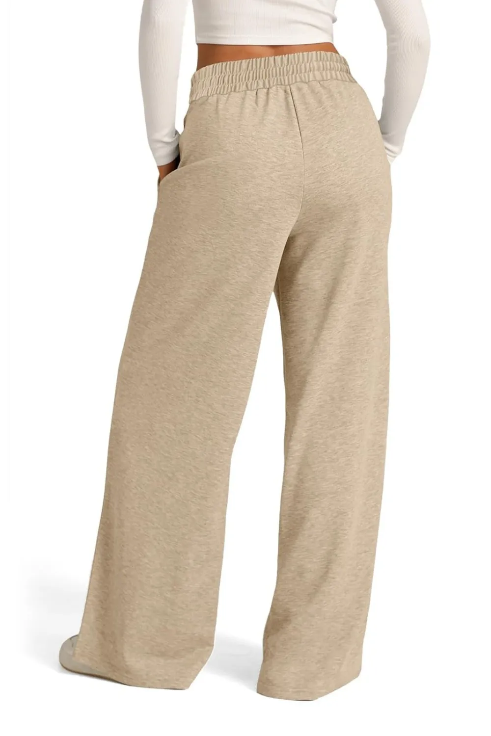 Drawstring Elastic Waist Wide Leg Pants, image 27