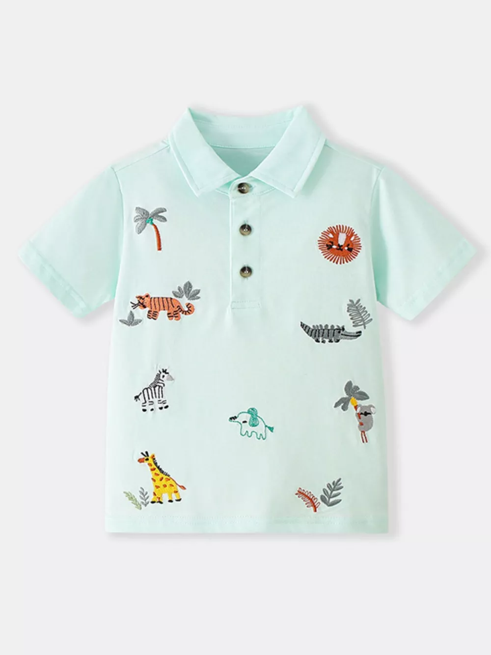 Children's Embroidered Animal Polo Shirt