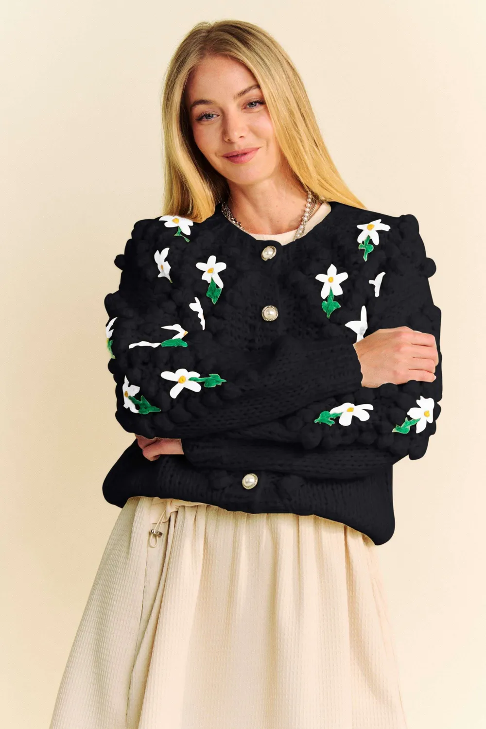 Floral Pattern Button Down Cardigan, image 5