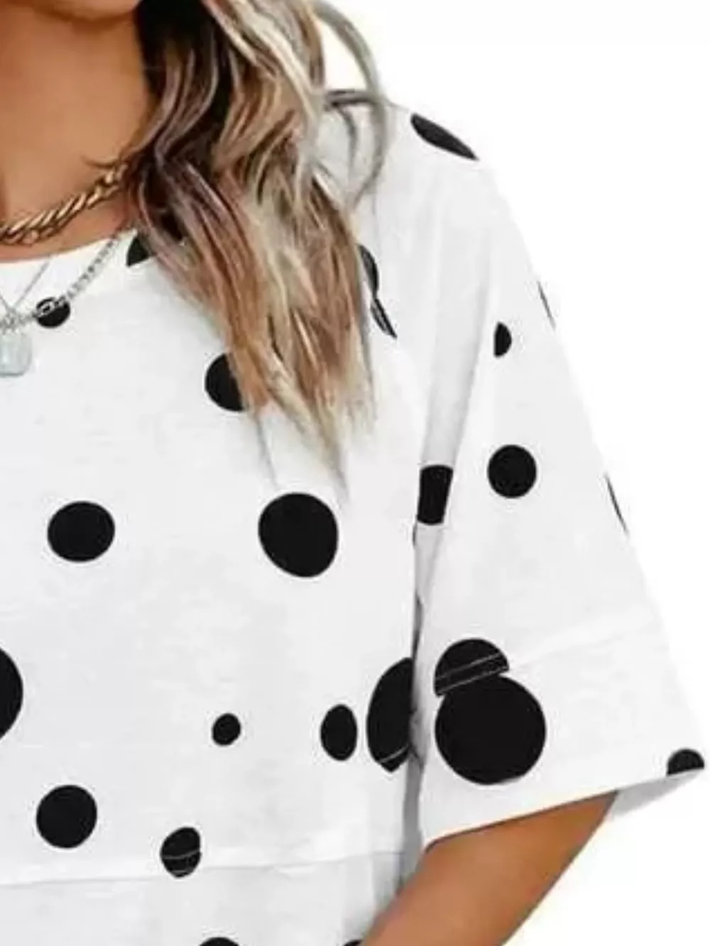 Full Size Printed Loose Fit T-Shirt Plus Size, image 2