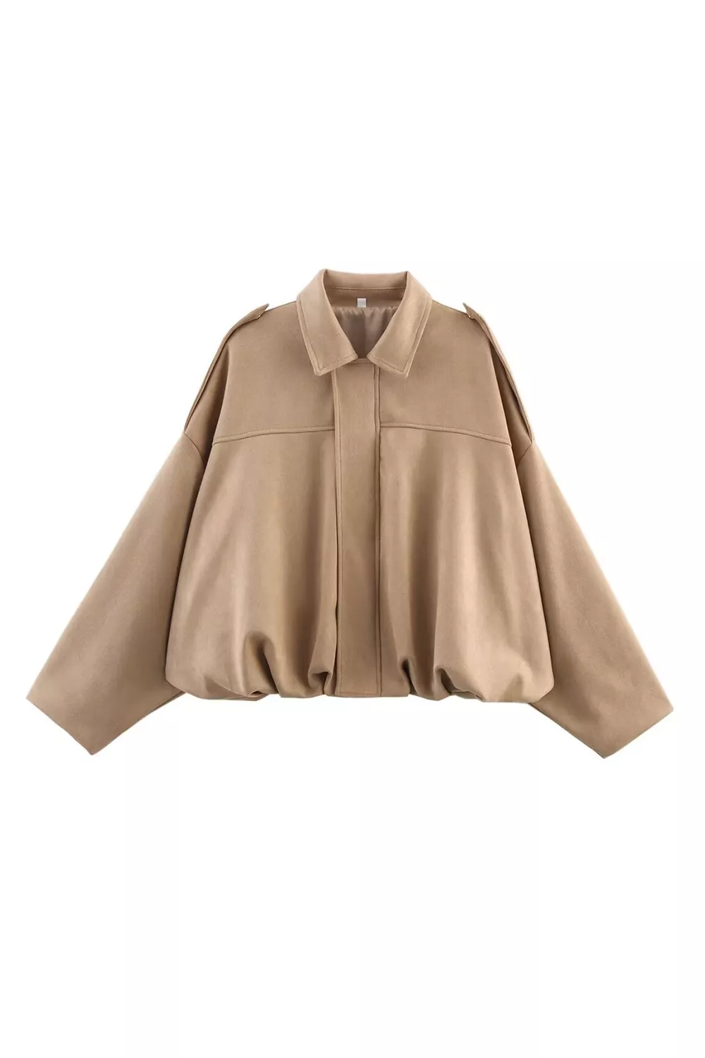 Collared Neck Dropped Shoulder Jacket, image 17