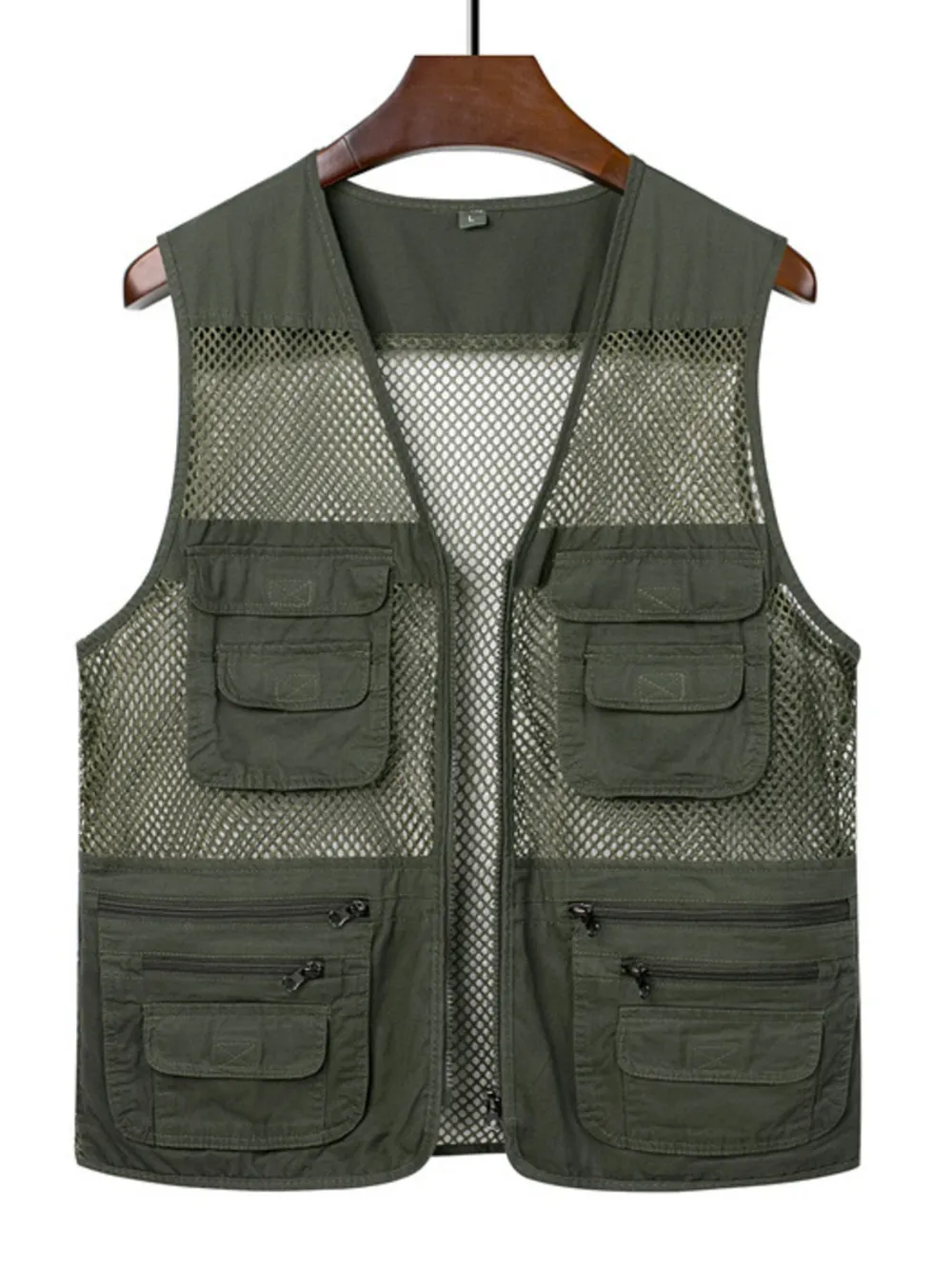 Men's Plus Size Zip Up Cargo Vest, image 2
