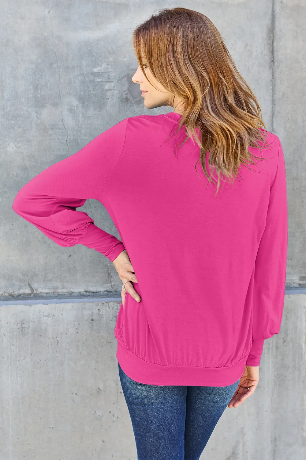 Full Size V-Neck Lantern Sleeve Top, image 25