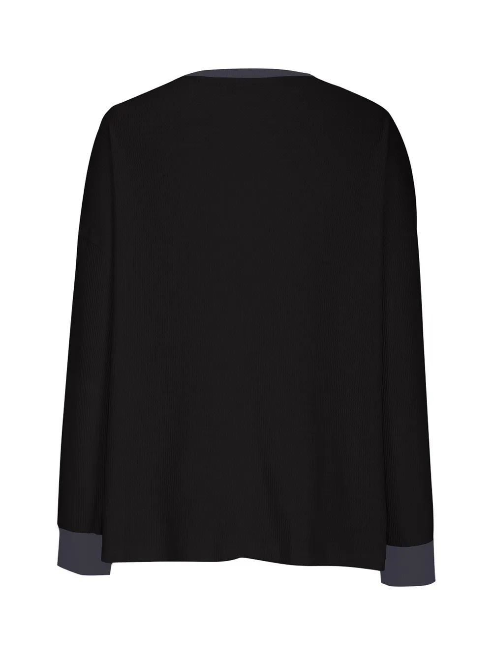 Waffle Knit Round Neck Long Sleeve T-Shirt, image 25