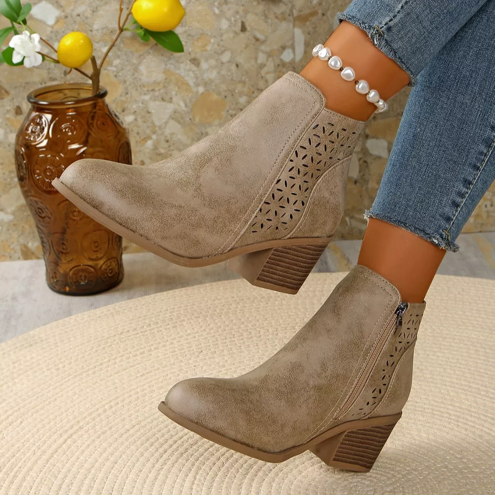 Point Toe Block Heels Boots, image 14