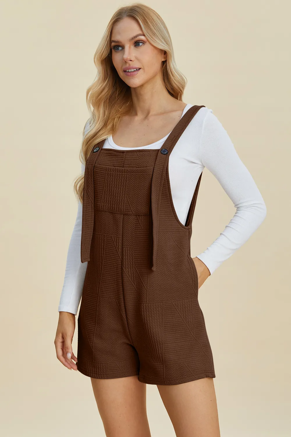 Full Size Texture Sleeveless Romper, image 16