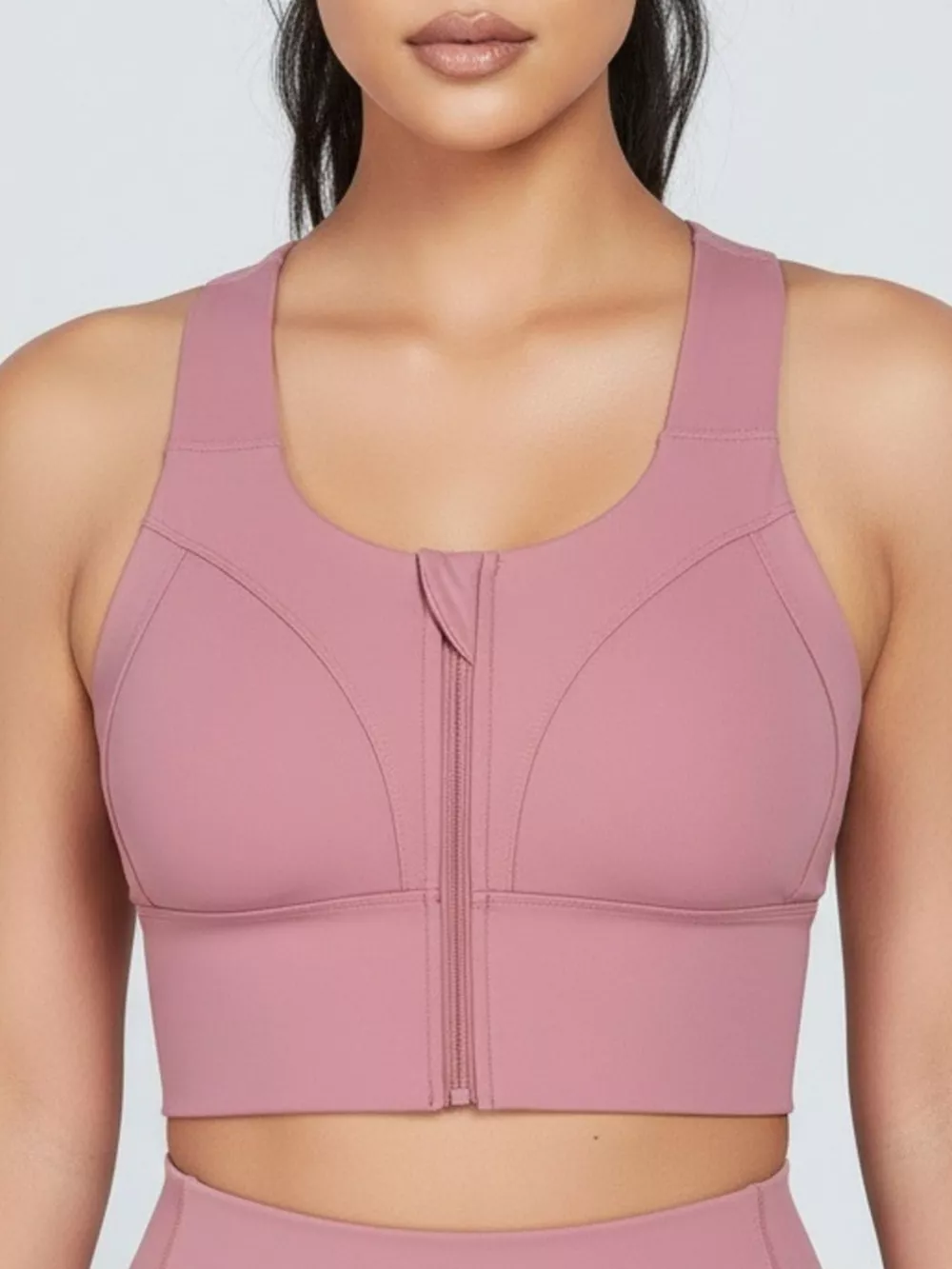 Full Size Front-Zip Active Tank Plus Size, image 4