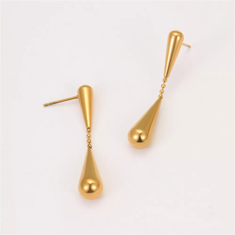 18K Gold-Plated Teardrop Drop Earrings, image 3
