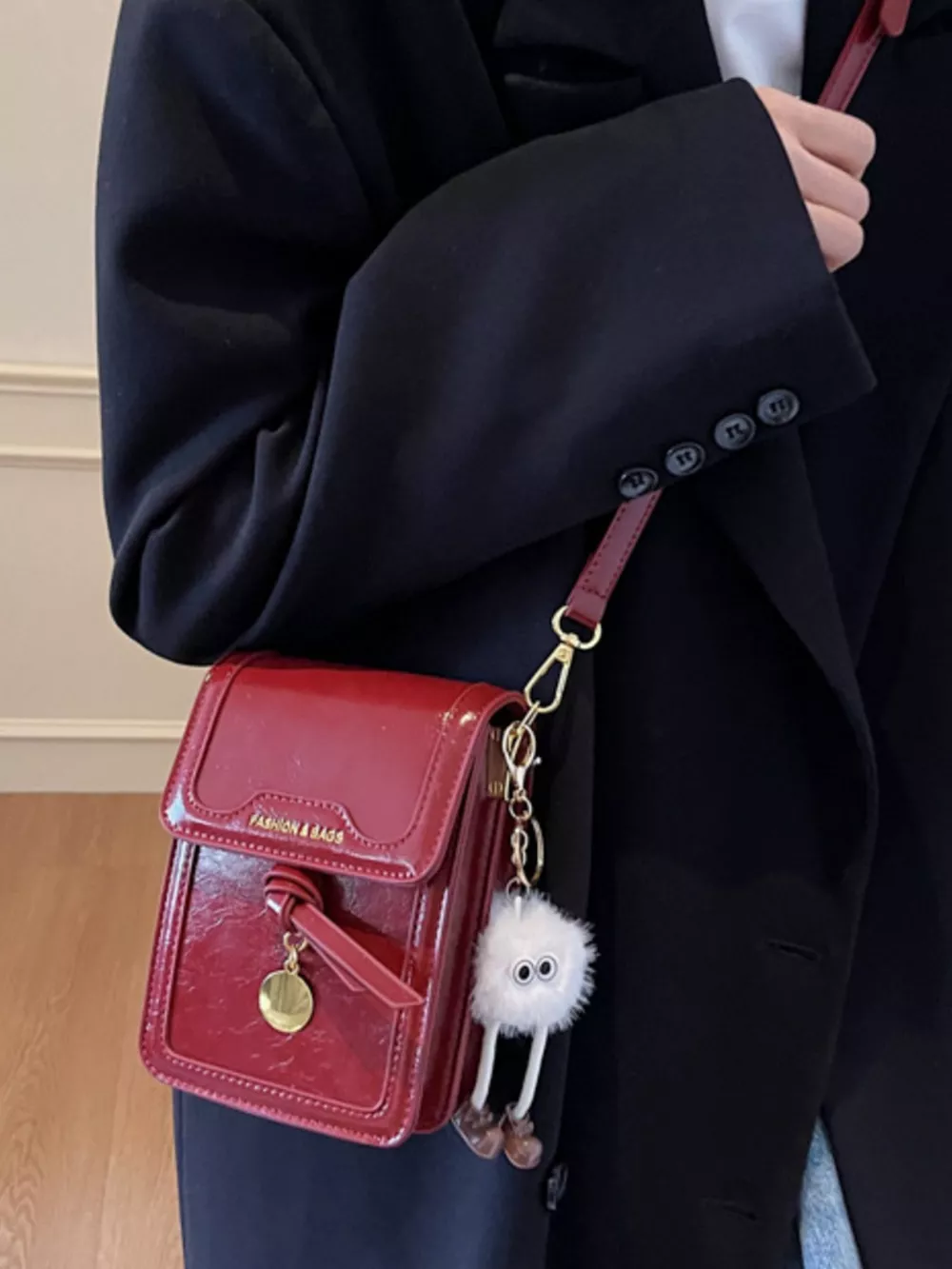 Leather Flap Crossbody Bag, image 11