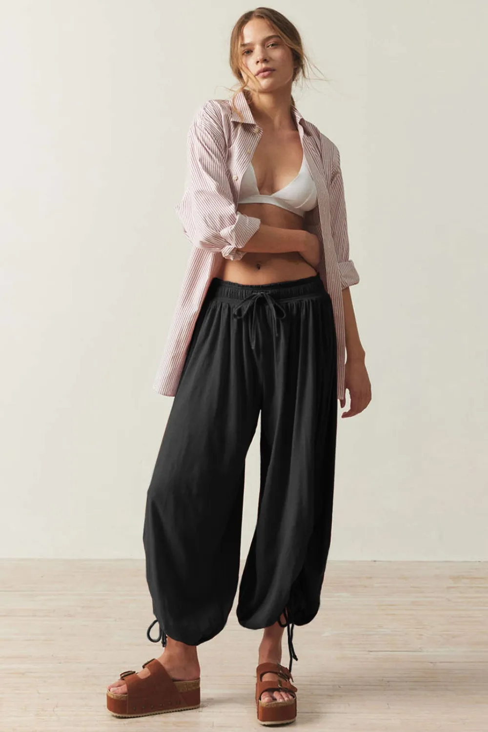 Drawstring Ruched Pants, image 14