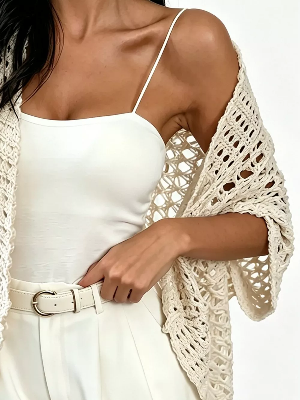 Open Front Crochet Cardigan, image 3