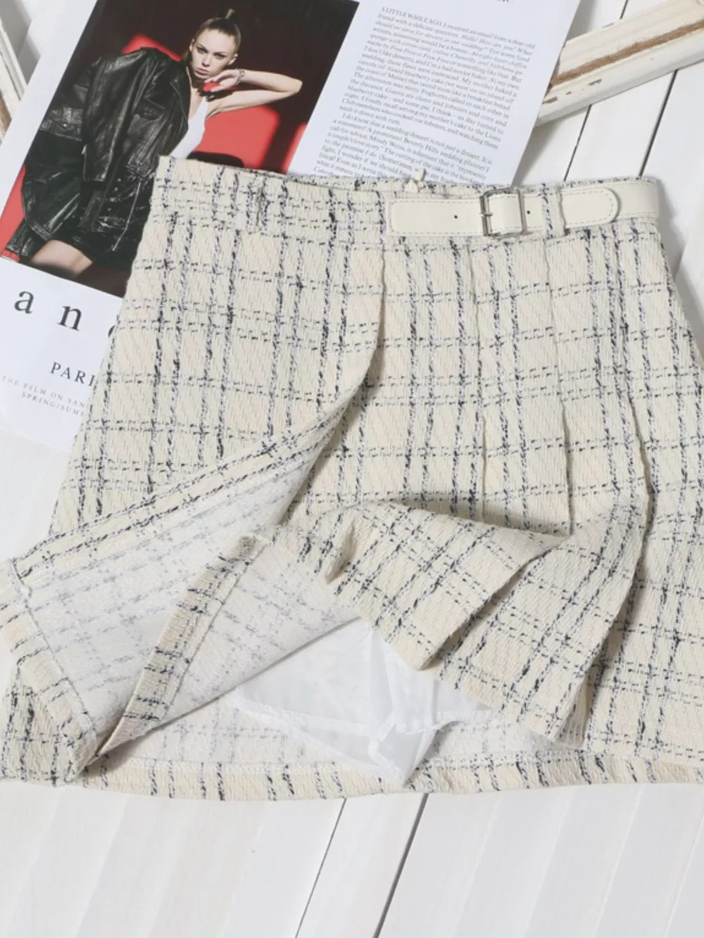 Pleated Plaid Mini Skirt, image 7