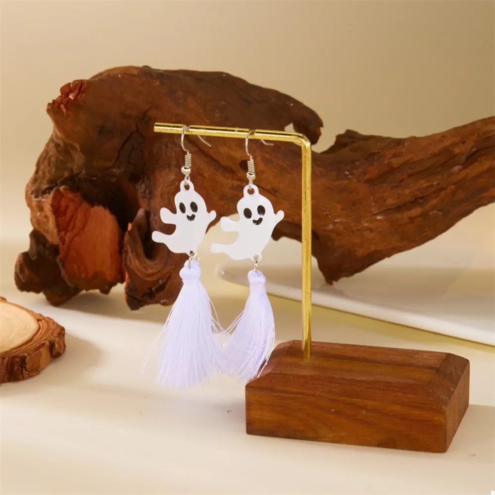 Halloween Ghost and Pumpkin Dangle Earrings, image 8