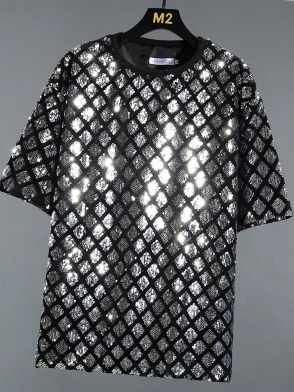 Men's Sequin Round Neck T-Shirt, image 5