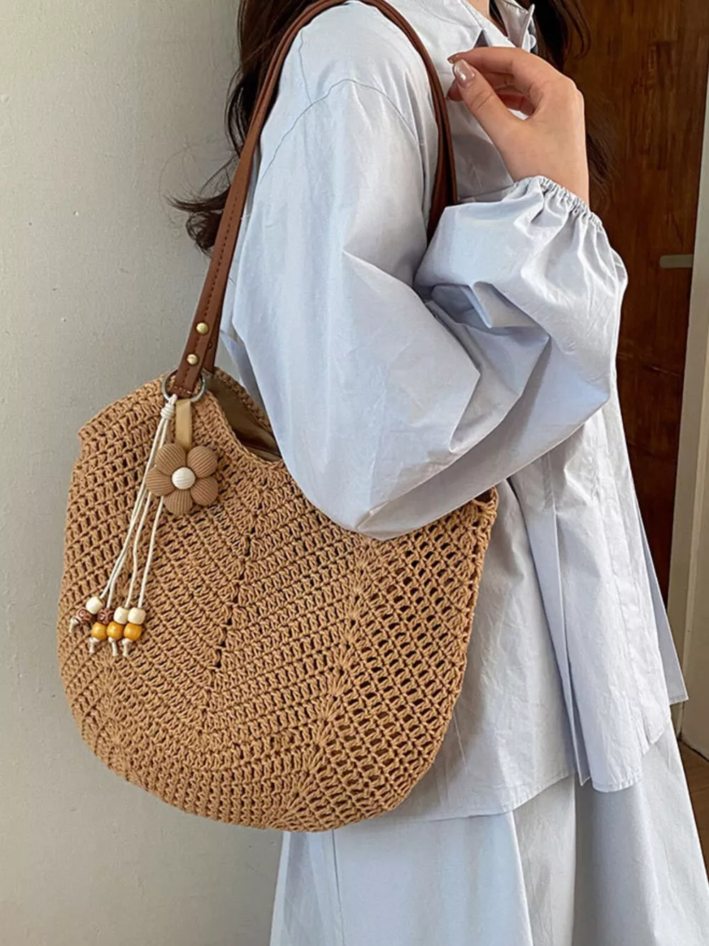 Crochet Knit Shoulder Bag, image 6