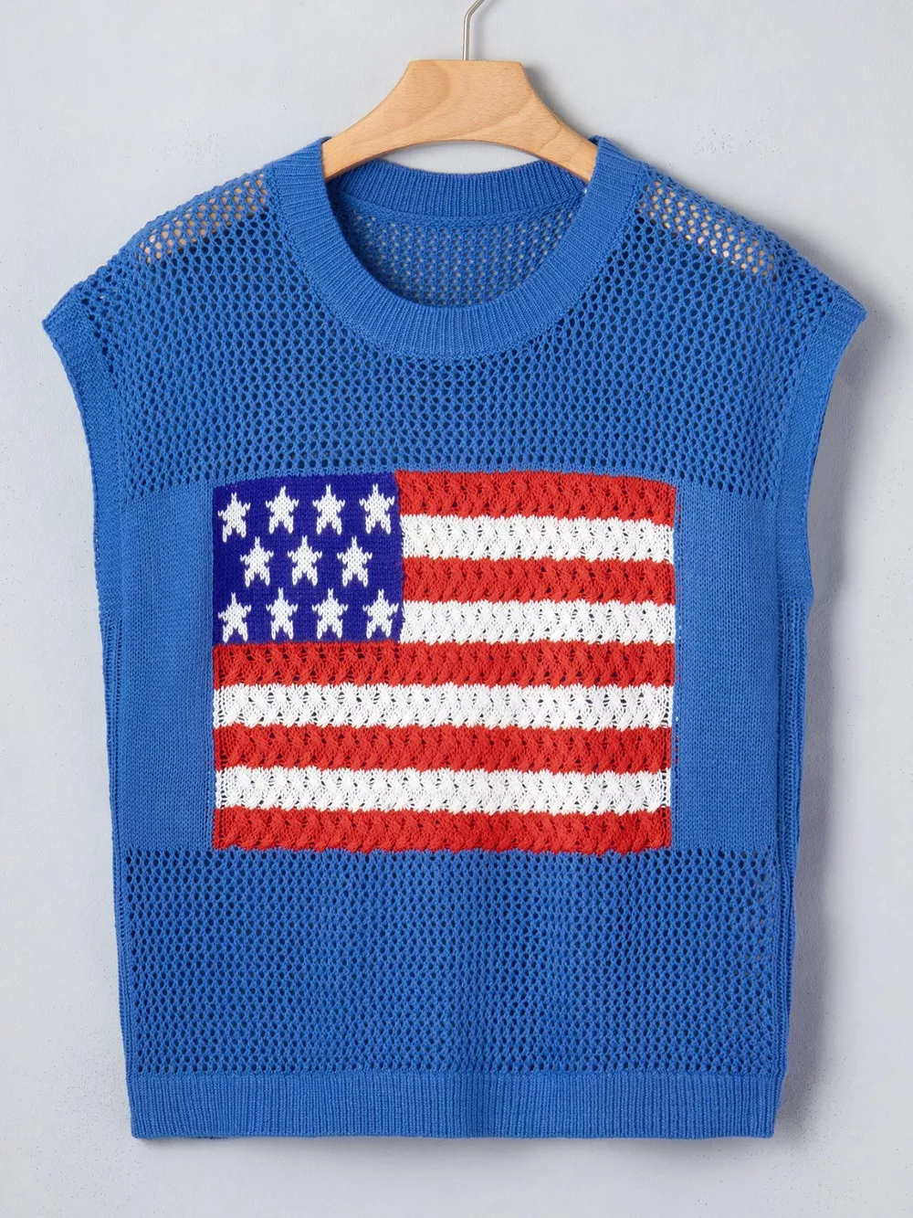 Flag Graphic Short Sleeve Sweater Top, image 7