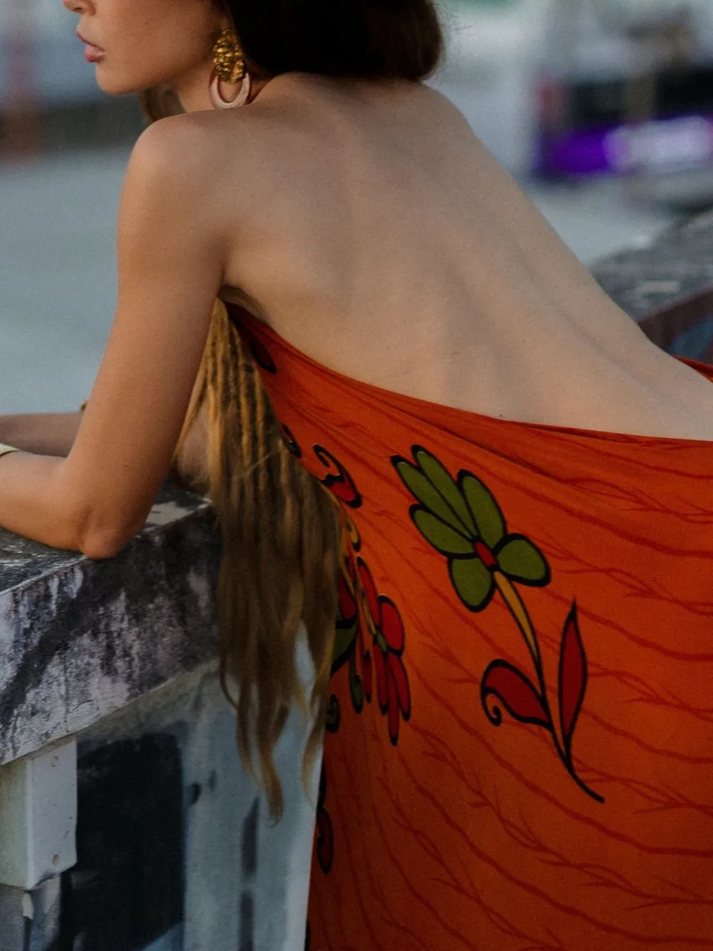 Asymmetrical Hem Printed Halter Neck Dress, image 20