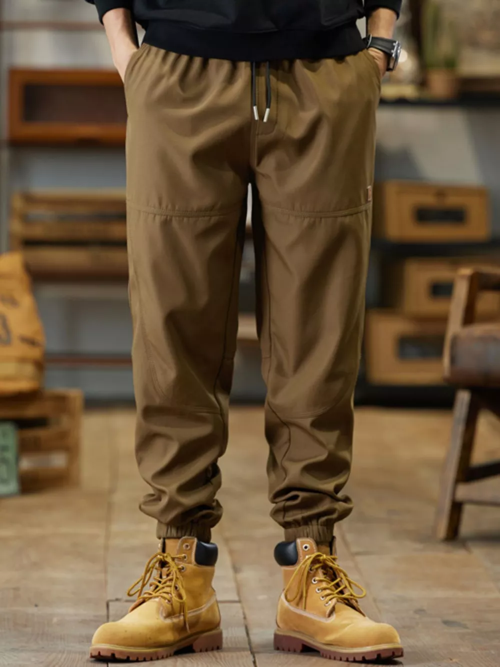 Men's Plus Size Elastic Waist Joggers, image 2