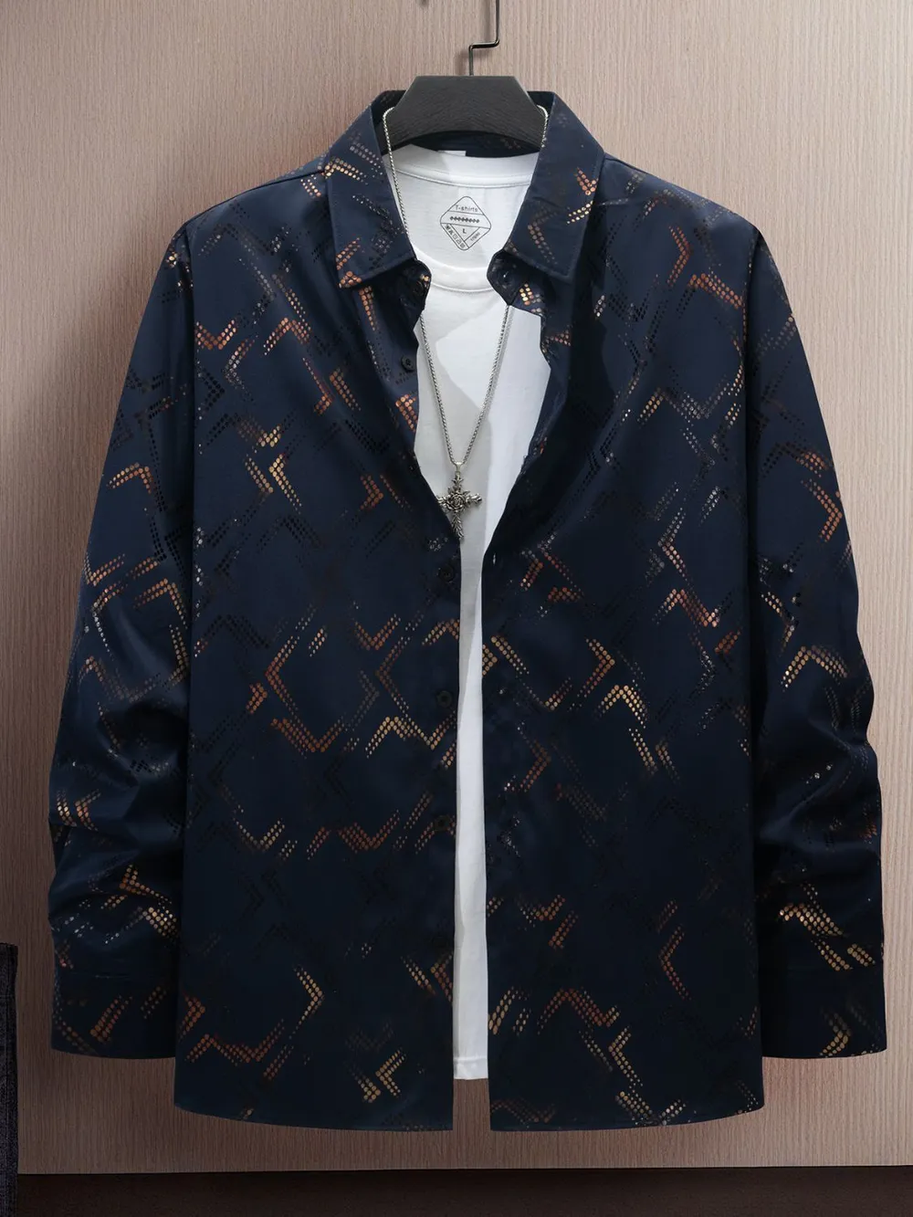 Men's Full Size Button Up Long Sleeve Shirt Plus Size, image 9