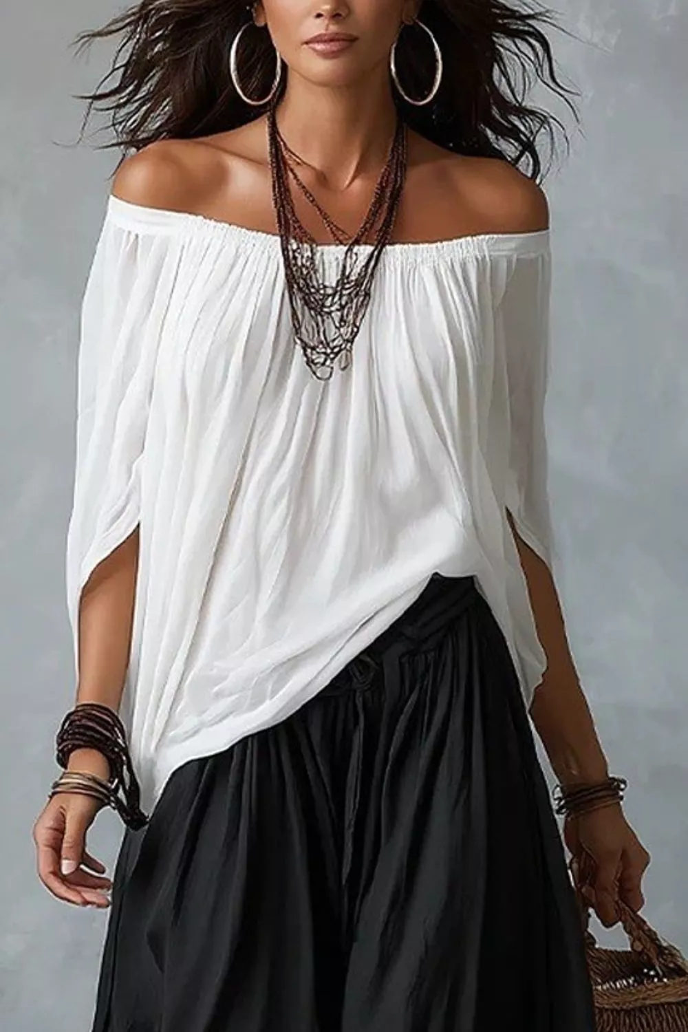 Full Size Off-Shoulder Top and Wide-Leg Pants Set Plus Size, image 5