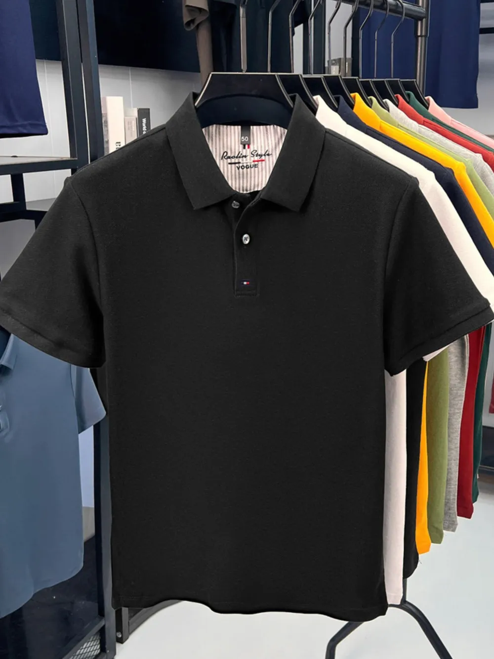 Men's Plus Size Collared Neck Short Sleeve Polo, image 10