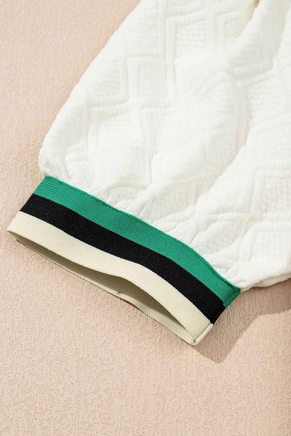 Striped Collared Zip Up Textured Dress, image 5