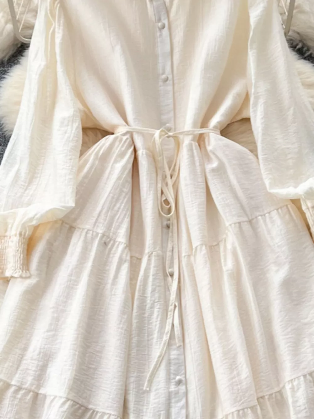 Button Down Tiered Long Sleeve Dress, image 21