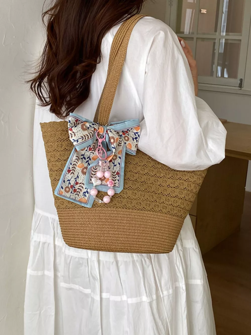 Straw Woven Shoulder Bag, image 9
