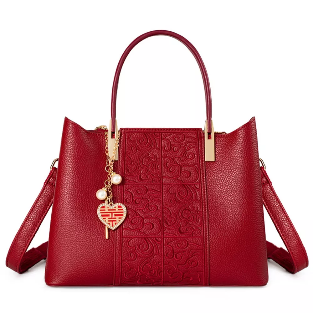 Embossed Leather Top Handle Handbag, image 5