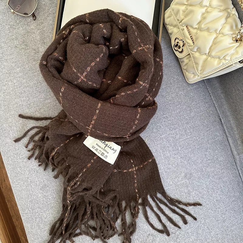Fringe Plaid Scarf, image 4