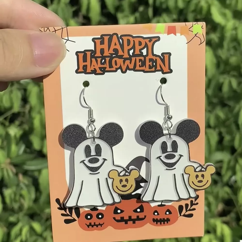 Halloween Mickey Ghost Dangle Earrings, image 2