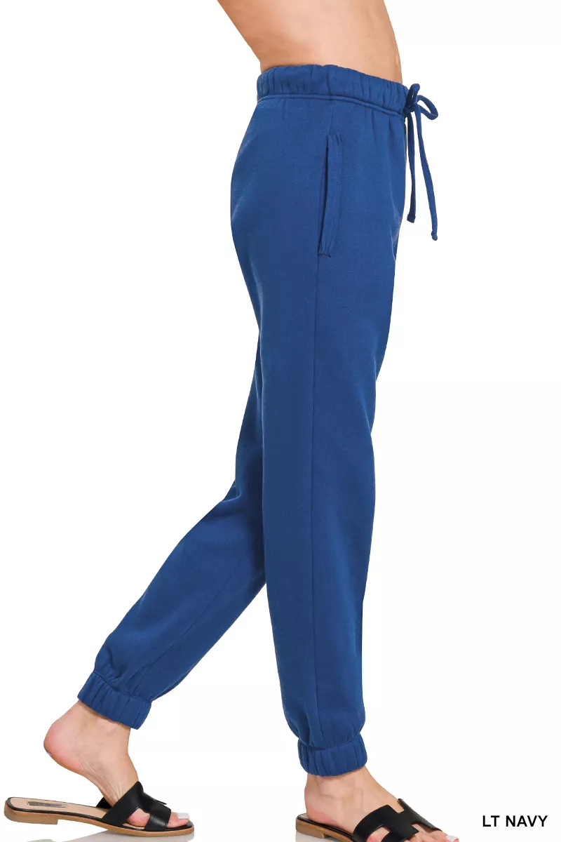 Fleece Drawstring Joggers With Pocket, image 3