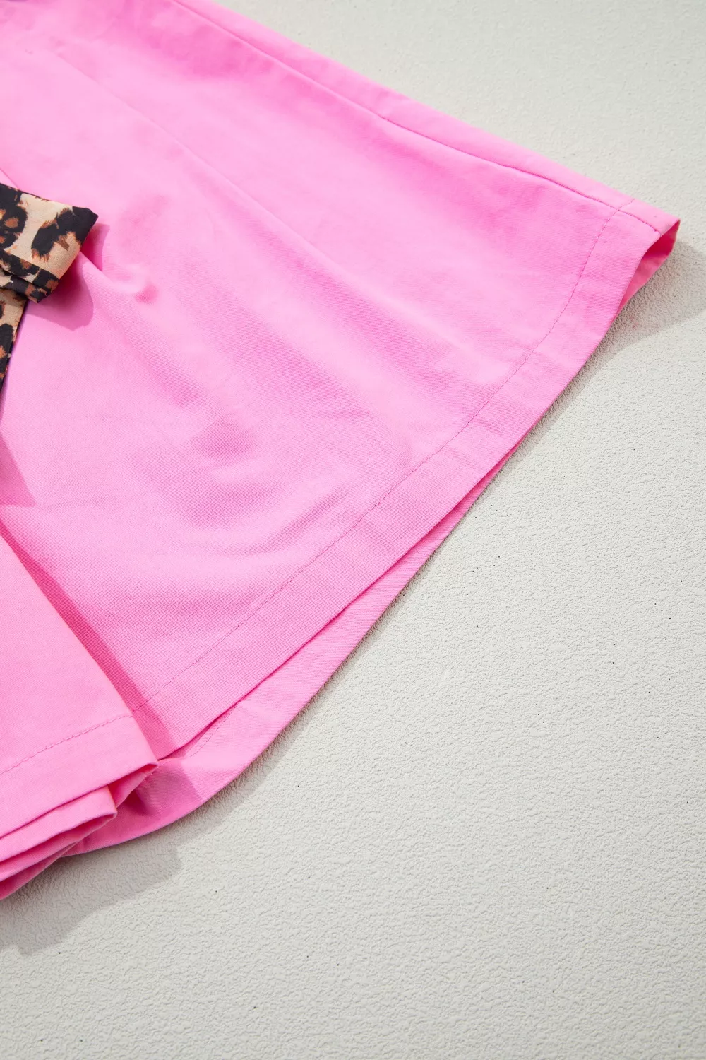 Leopard Contrast Sash Belt Pleated Wide Leg Shorts, image 9