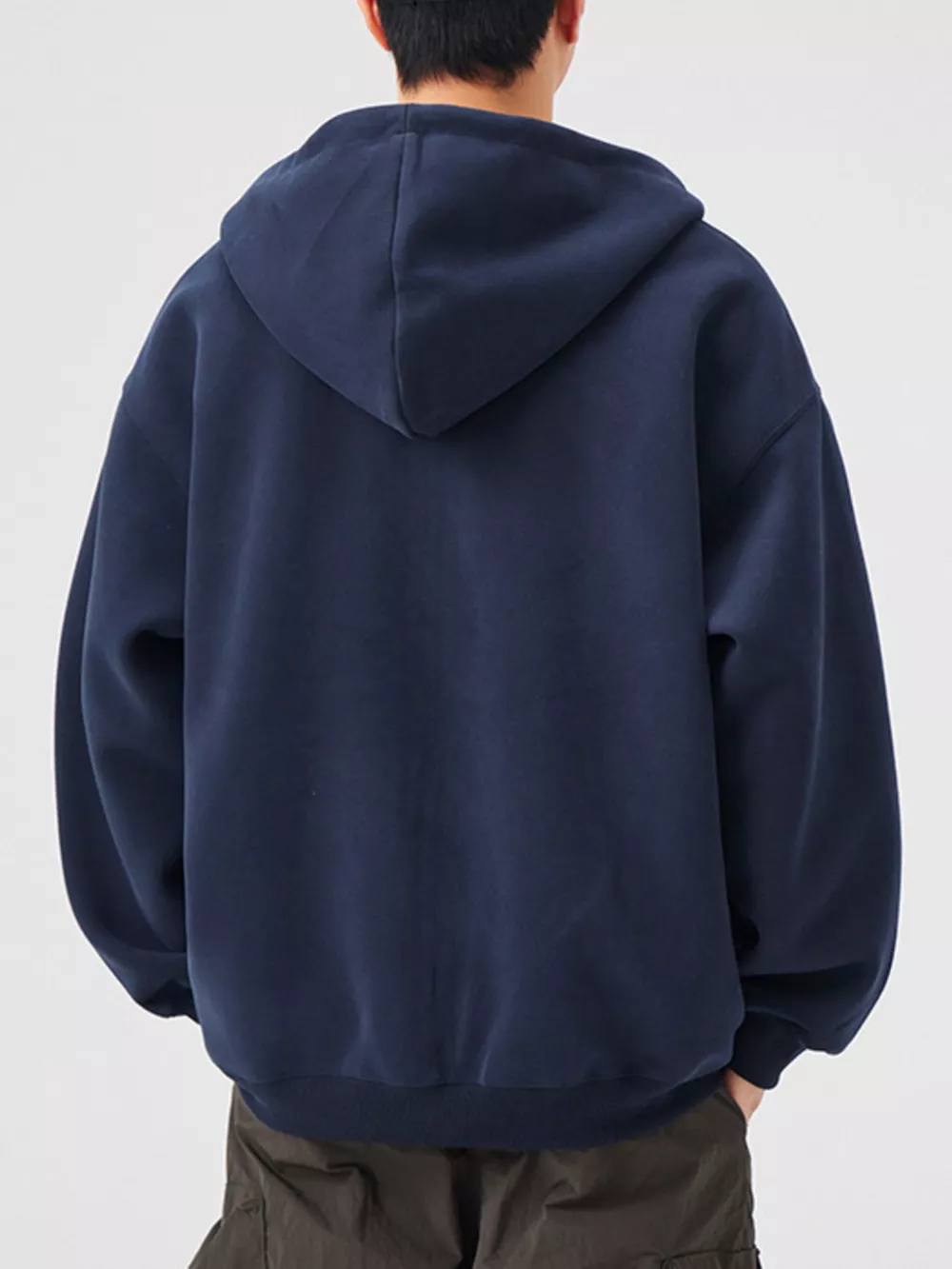 Men's Casual Loose Fit Zip-Up Hoodie, image 7