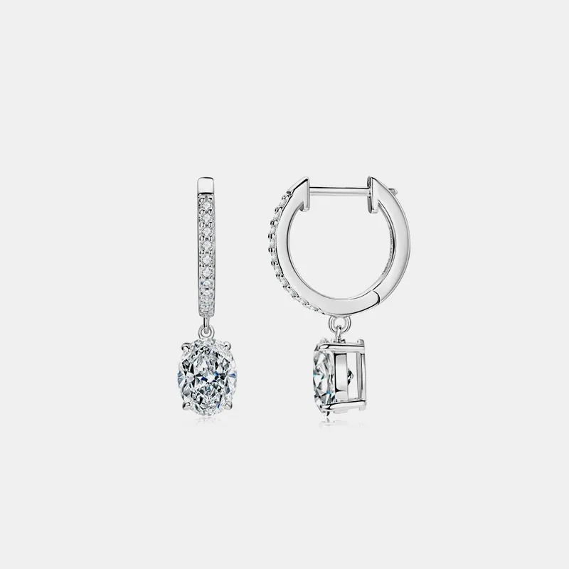 3 Carat Moissanite 925 Sterling Silver Earrings, image 2