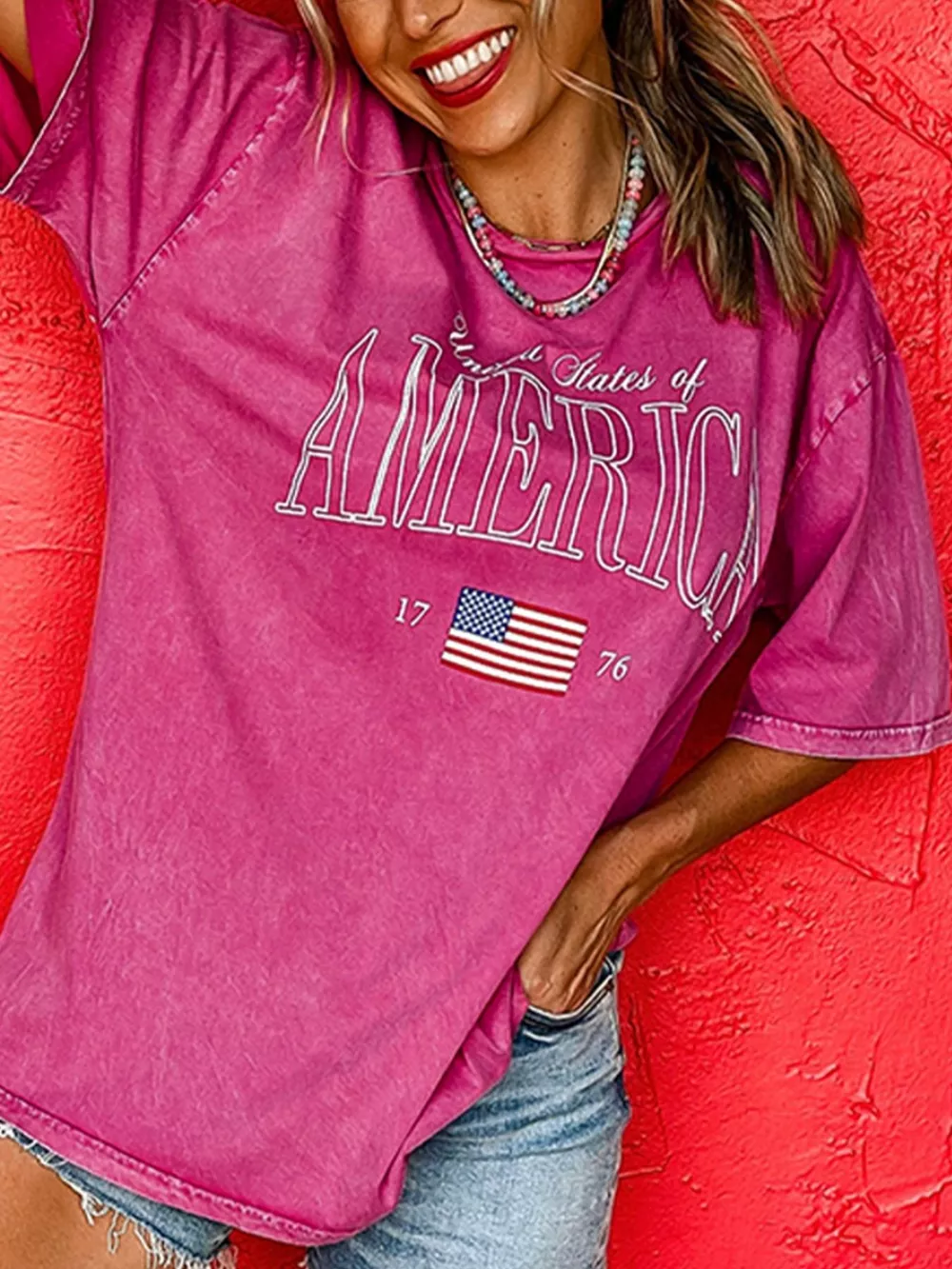 AMERICA 1776 Graphic Mineral Wash Cotton Tee, image 4