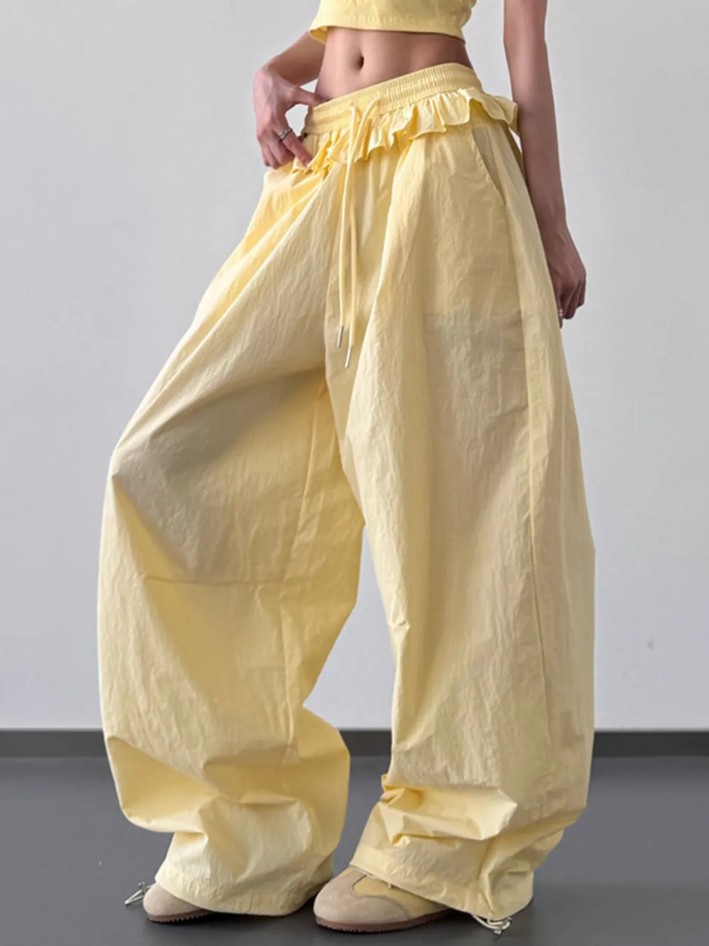 Drawstring Wide Leg Pants, image 2