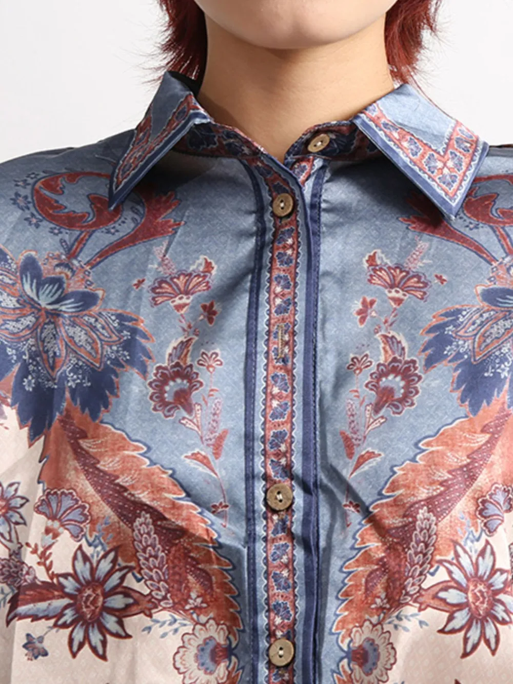 Printed Button Front Long Sleeve Shirt and Shorts Set, image 7