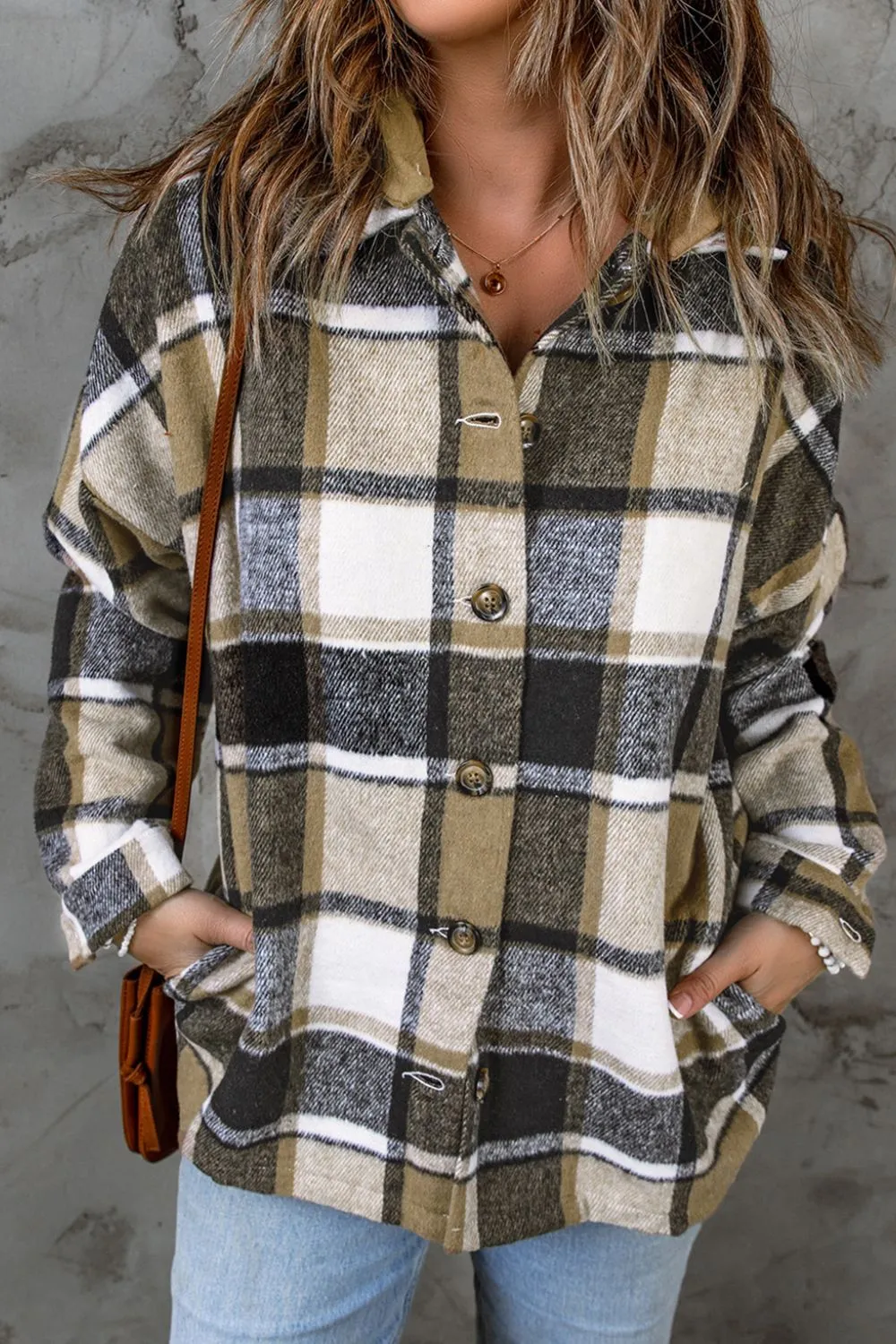 Plaid Button Up Hooded Shacket, image 12