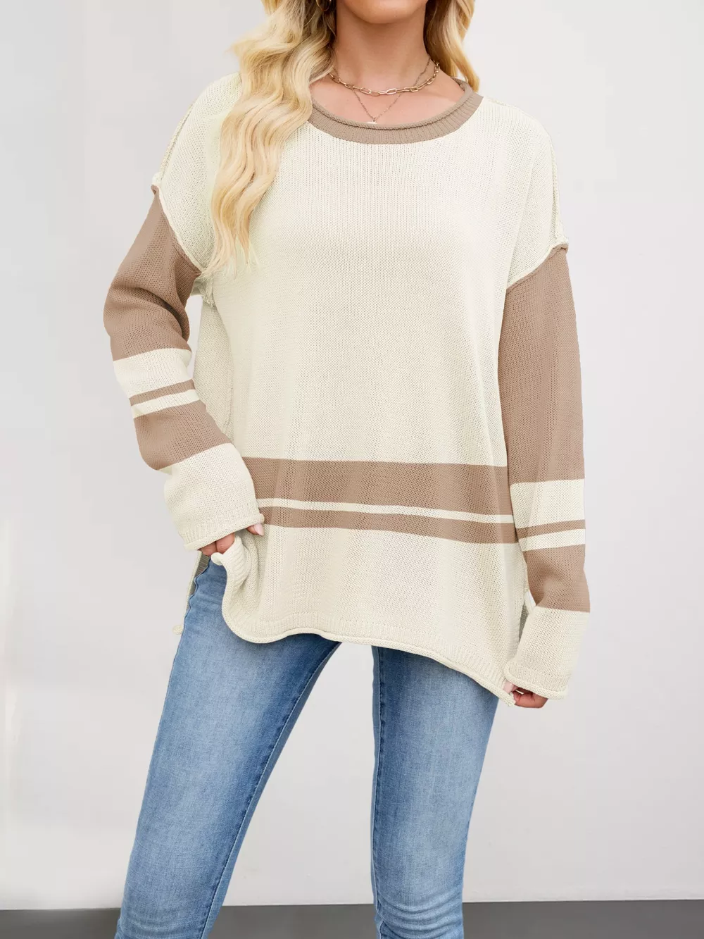 Color Block Side Slit Sweater, image 18