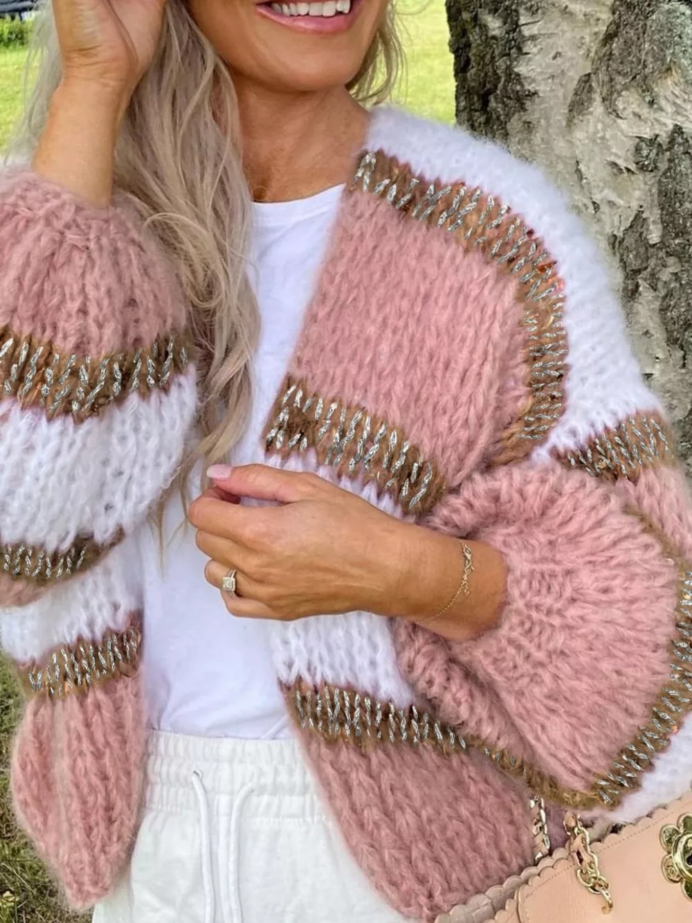 Color Block Open Front Cardigan, image 5