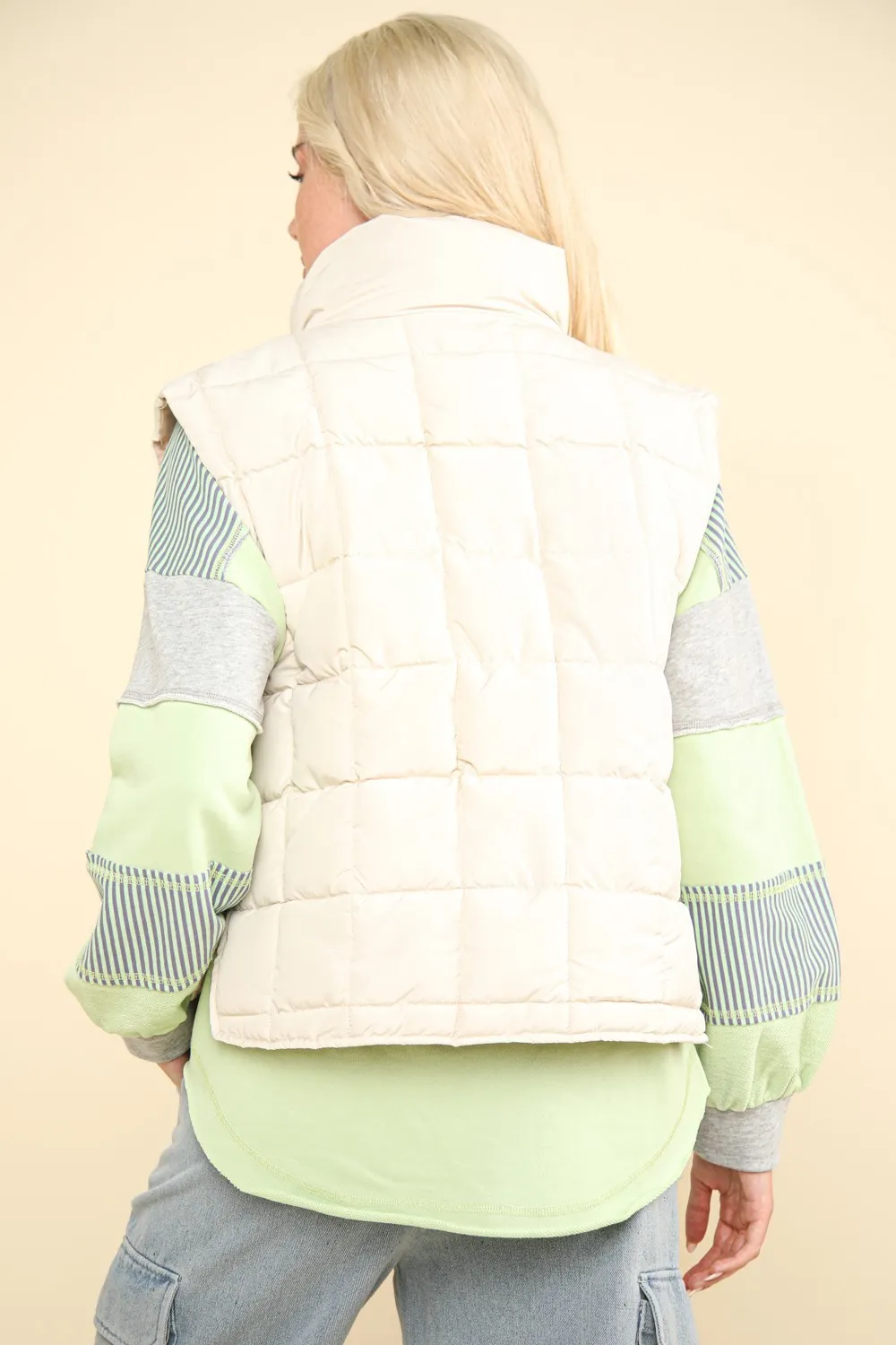 Zip Up Puffer Padded Warm Vest, image 2