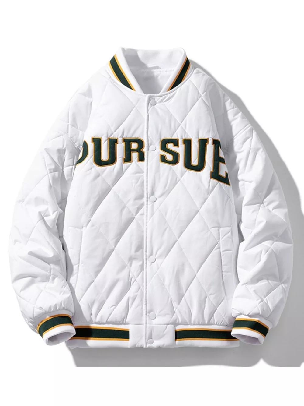 Men's Plus Size Quilted Padded Snap Down Jacket, image 2