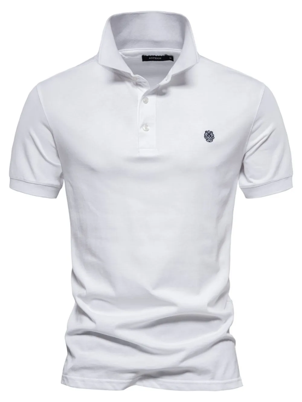 Men's Embroidered Collared Short Sleeve Polo, image 8