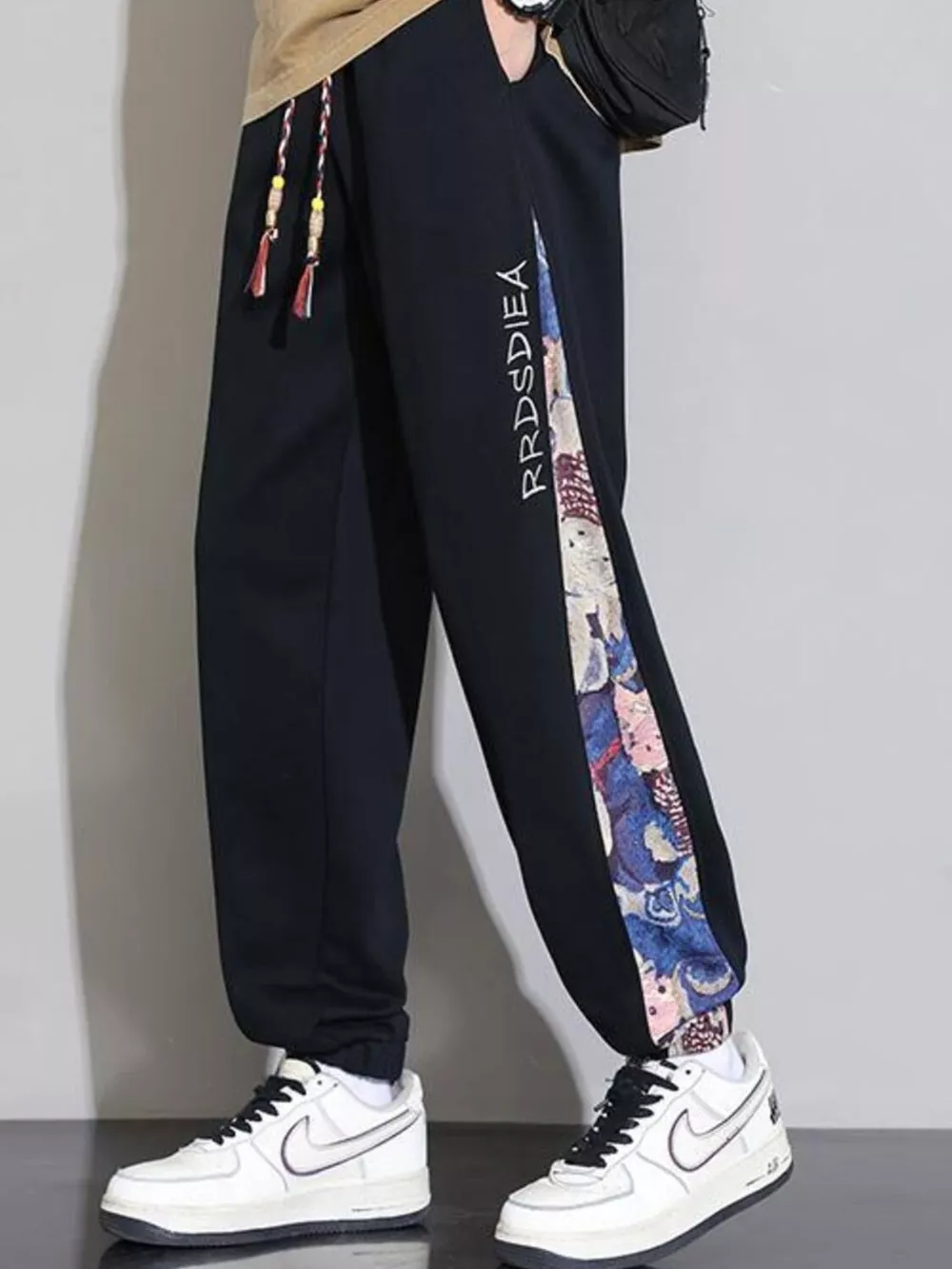 Men's Plus Size Casual Bear Print Side Panel Sweatpants, image 3