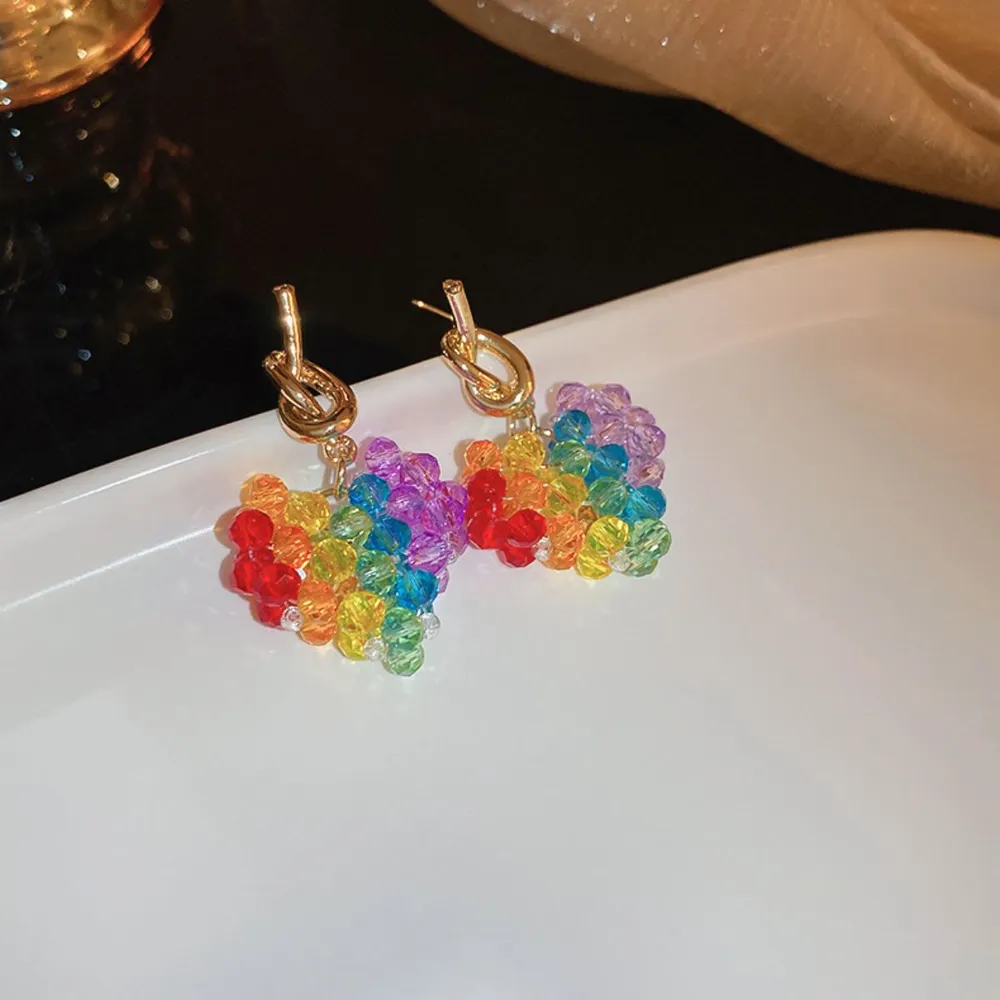 Contrast Crystal Bead Earrings, image 3