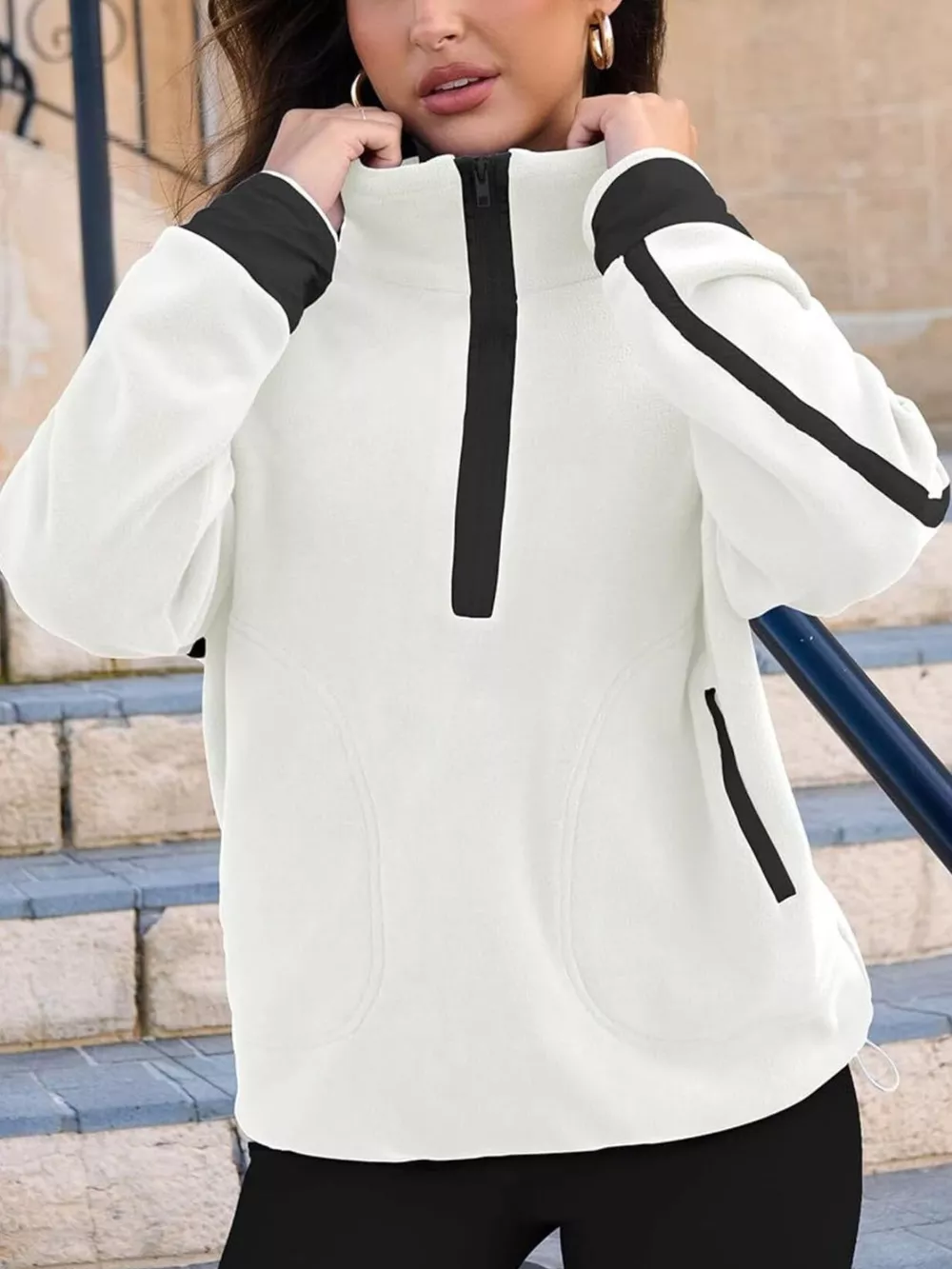 Half Zip Dropped Shoulder Sweatshirt, image 24