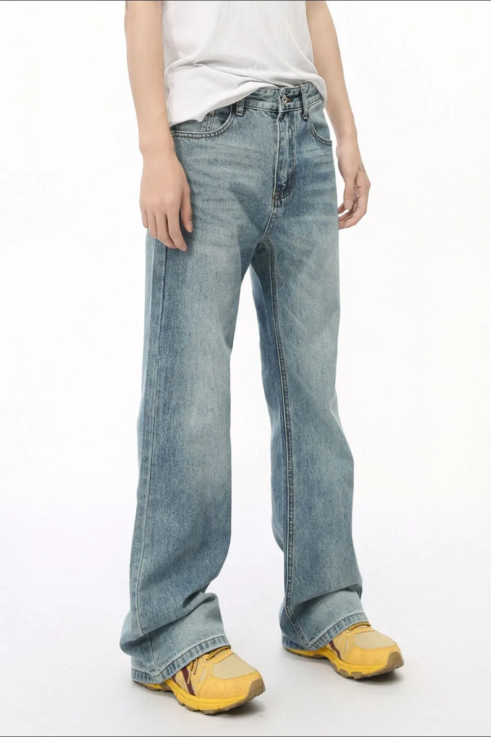Washed High Rise Bootcut Jeans, image 5